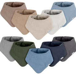 10-Pack Baby Boys Multi Blue Muslin Bandana Bibs