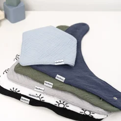 10-Pack Baby Boys Multi Blue Muslin Bandana Bibs