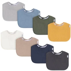 8-Pack Baby Boys Multi-color Muslin Drooling Bibs