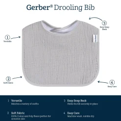 8-Pack Baby Boys Multi-color Muslin Drooling Bibs