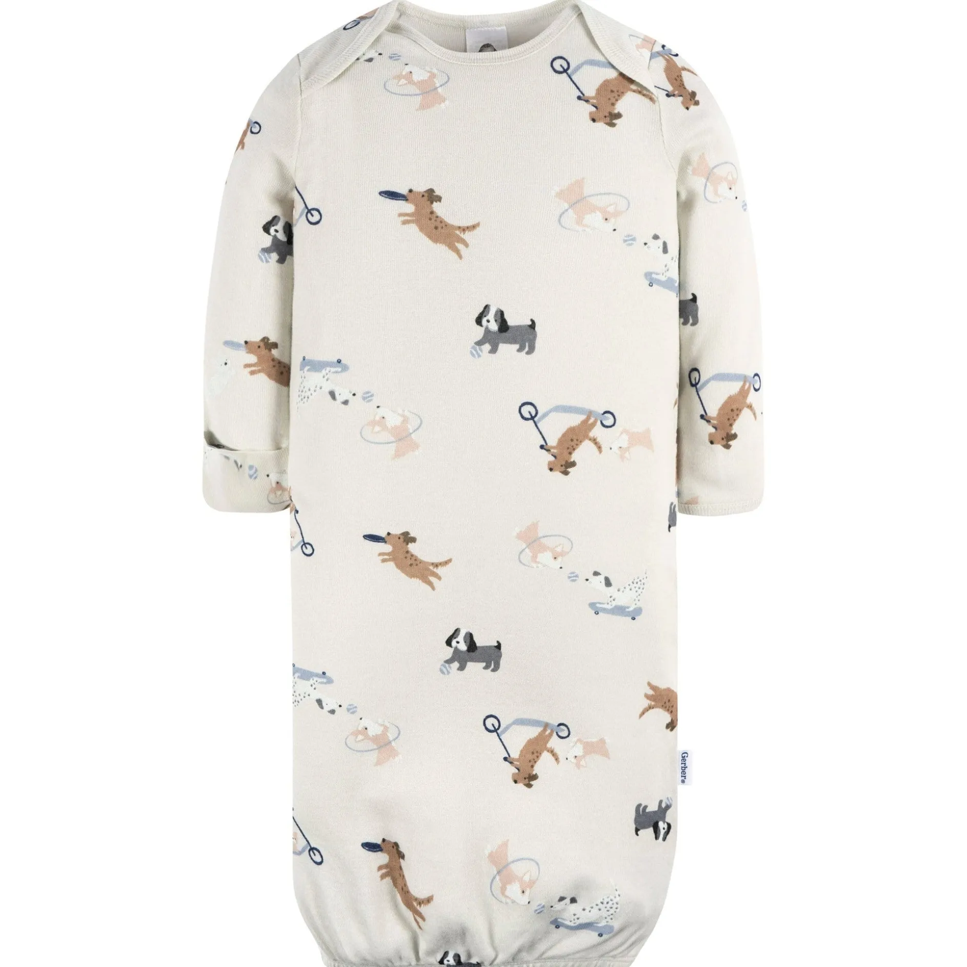 4-Pack Baby Boys Navy Dogs Gowns
