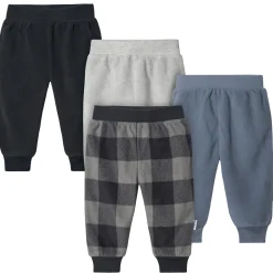 4-Pack Baby Boys Plaid Fleece Pants