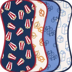 4-Pack Baby Boys Popcorn Burp Cloths