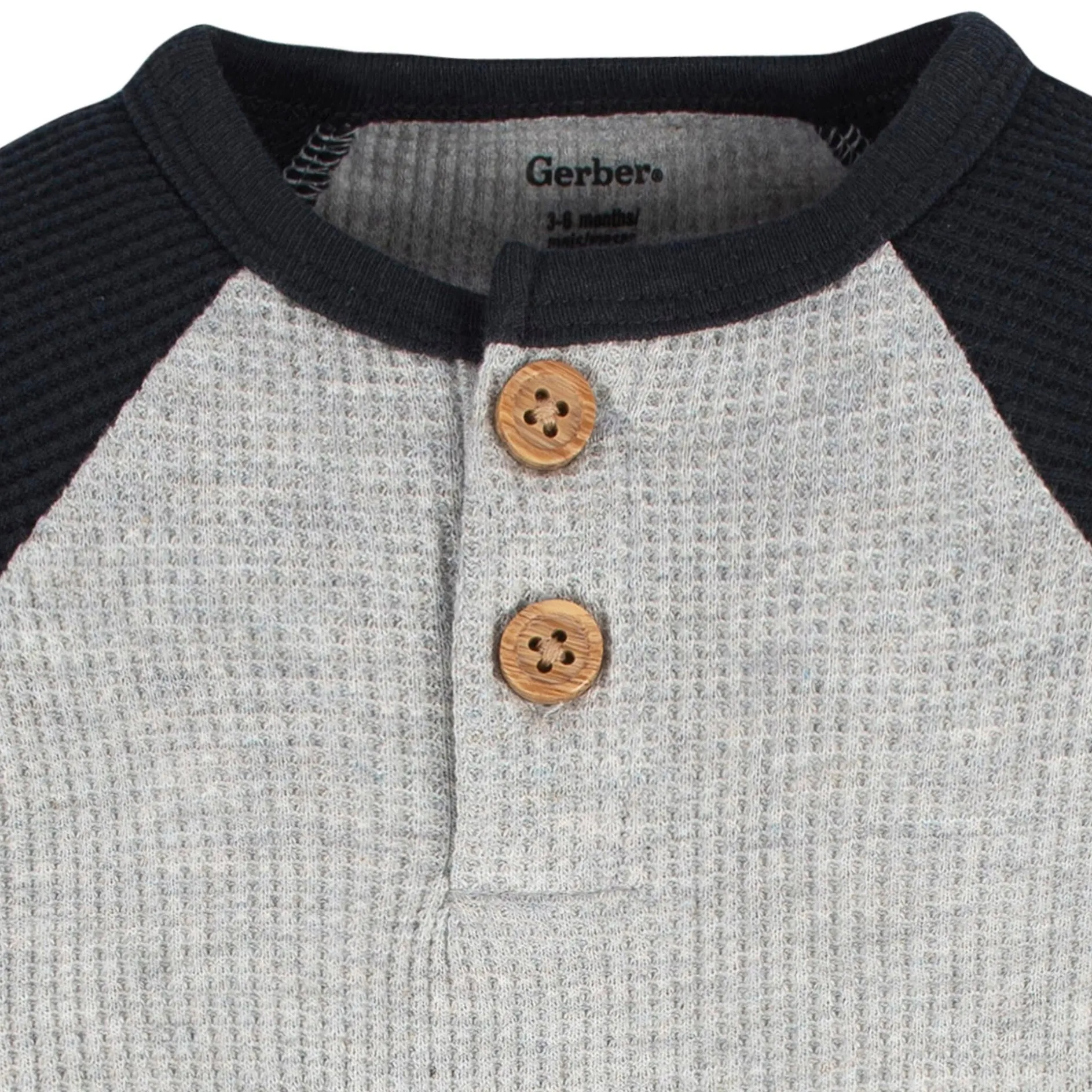 2-Pack Baby Boys Red & Heather Gray Long Sleeve Henley Onesies® Bodysuits