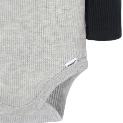 2-Pack Baby Boys Red & Heather Gray Long Sleeve Henley Onesies® Bodysuits