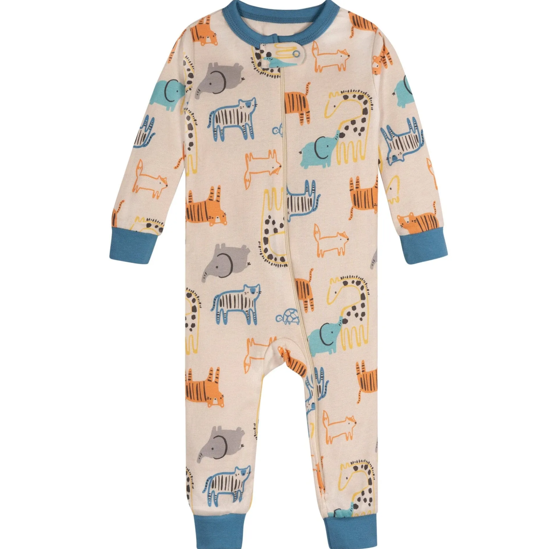 3-Pack Baby Boys Safari Footless Pajamas