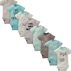 8-Pack Baby Boys Short-Sleeve Fox Onesies® Bodysuits