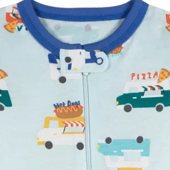 4-Pack Baby Boys Snack Truck Snug Fit Footed Pajamas