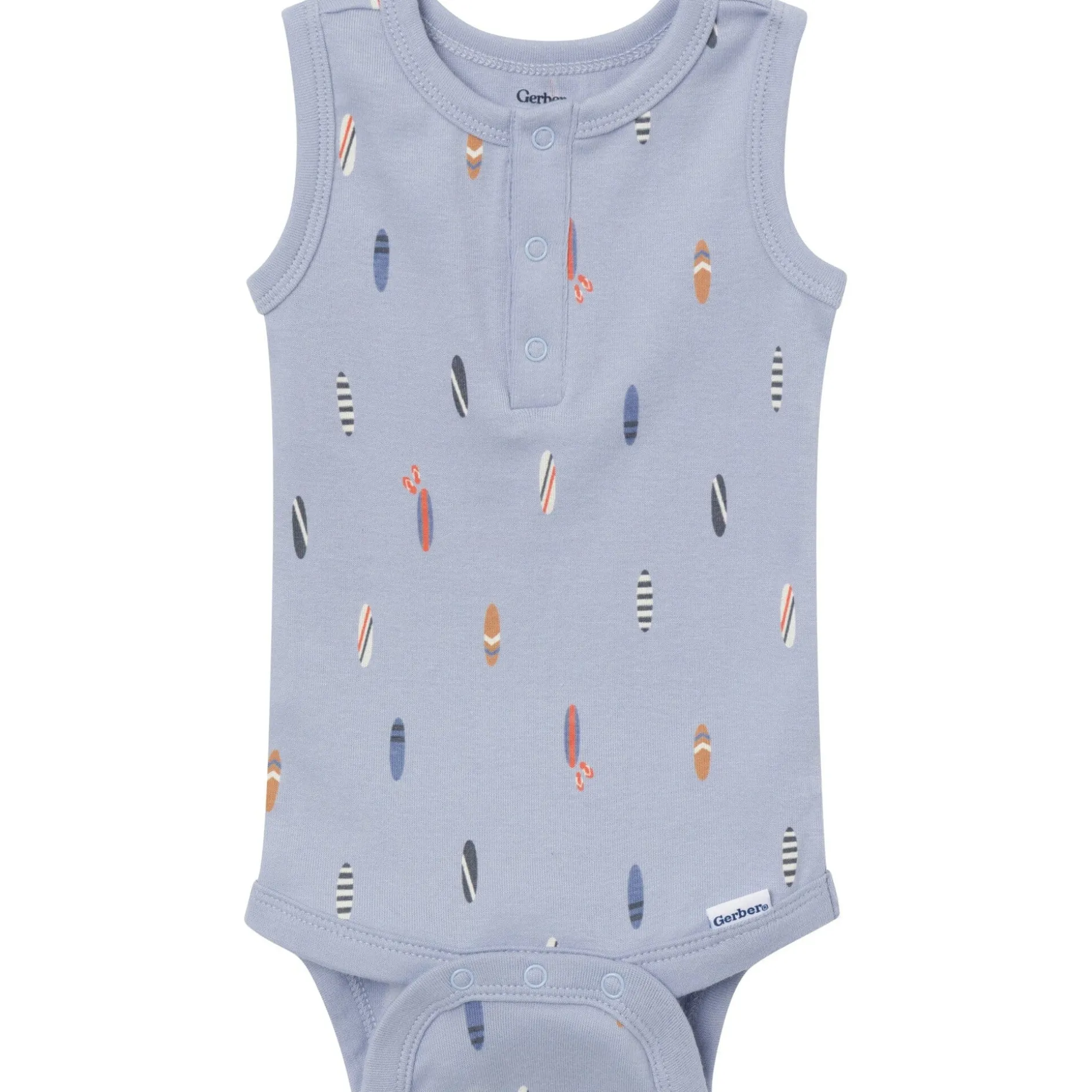4-Pack Baby Boys Surfer Dude Sleeveless Bodysuits