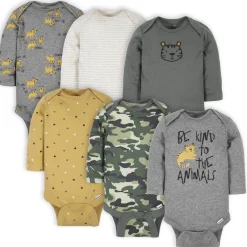 6-Pack Baby Boys Tiger Long Sleeve Onesies® Bodysuits