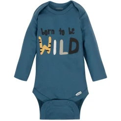 6-Pack Baby Boys Tiger Long Sleeve Onesies® Brand Bodysuits