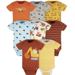 8-Pack Baby Boys Transportation Zone Onesies® Bodysuits