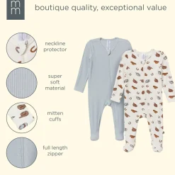 2-Pack Baby Boys Western Sleep 'N Plays with Mitten Cuffs