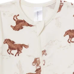 2-Pack Baby Boys Wild Horses Zip Front Viscose Rompers