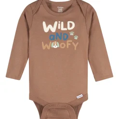3-Pack Baby Boys Wild Woofy Long Sleeve Onesies® Bodysuits