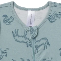 2-Pack Baby Boys Woodland Animals Zip Front Viscose Rompers