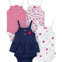 4-Pack Baby Girls Americana Sleeveless Bodysuits