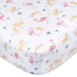 2-Pack Baby Girls Animal Geo Crib Sheet