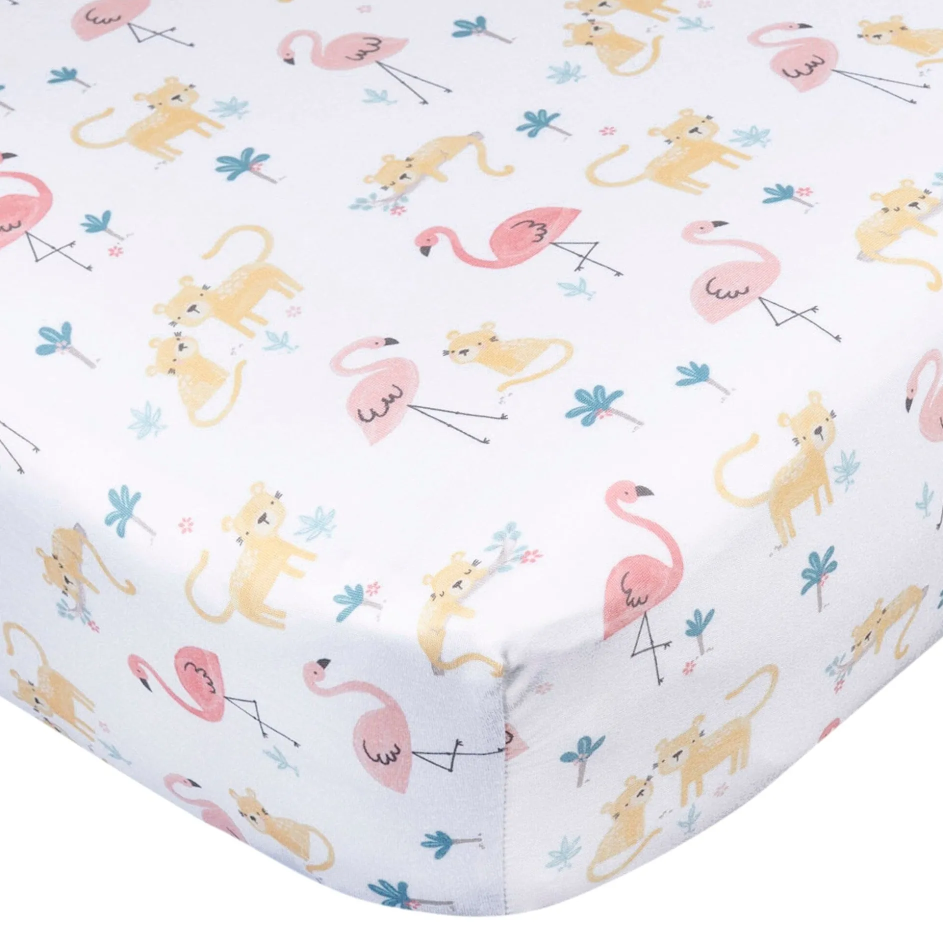 2-Pack Baby Girls Animal Geo Crib Sheet