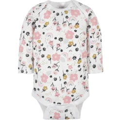 6-Pack Baby Girls Bear Long Sleeve Onesies® Bodysuits