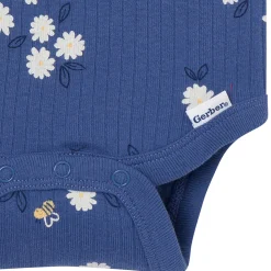 4-Pack Baby Girls Bee Flower Garden Short Sleeve Bodysuits
