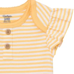 4-Pack Baby Girls Bee Flower Garden Short Sleeve Bodysuits