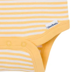 4-Pack Baby Girls Bee Flower Garden Short Sleeve Bodysuits
