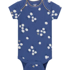 4-Pack Baby Girls Bee Flower Garden Short Sleeve Bodysuits