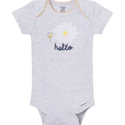 4-Pack Baby Girls Bee Flower Garden Short Sleeve Bodysuits