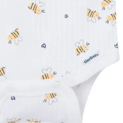 4-Pack Baby Girls Bee Flower Garden Short Sleeve Bodysuits