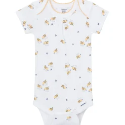 4-Pack Baby Girls Bee Flower Garden Short Sleeve Bodysuits
