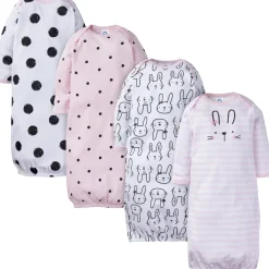 4-Pack Baby Girls Bunny Gowns