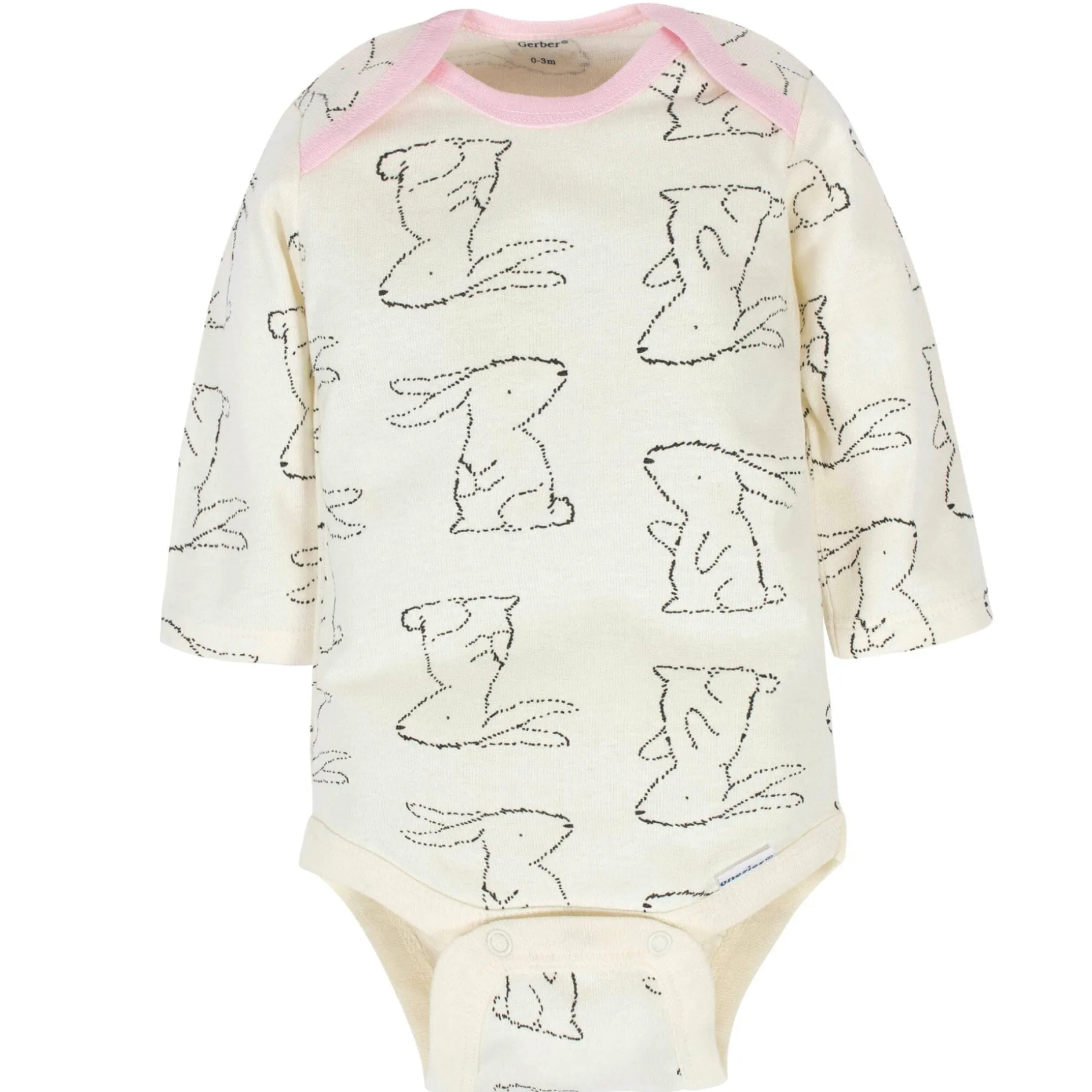 6-Pack Baby Girls Bunny Long Sleeve Onesies® Bodysuits