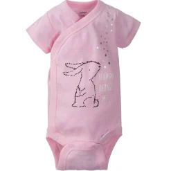5-Pack Baby Girls Bunny Short Sleeve Onesies® Bodysuits