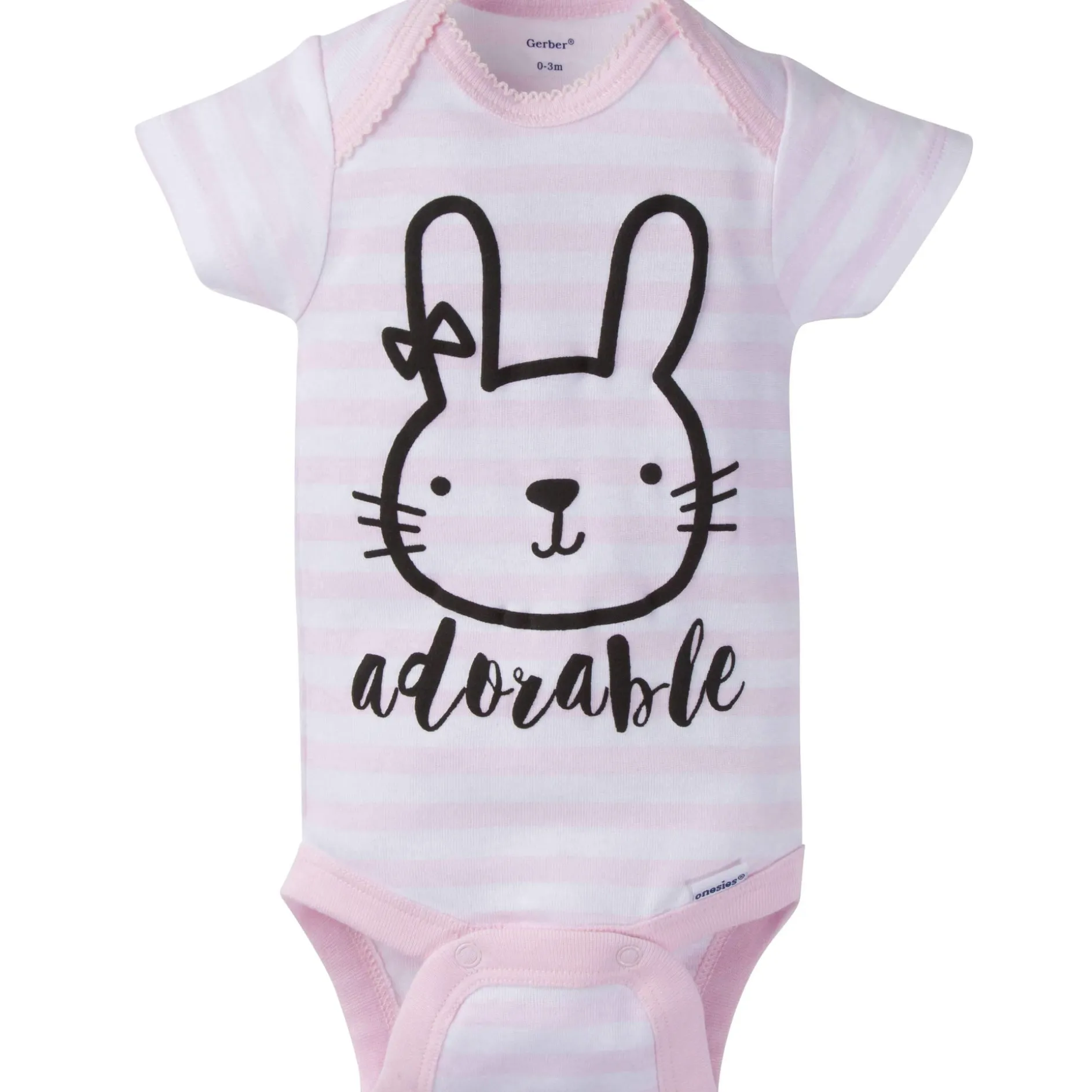 8-Pack Baby Girls Bunny Short-Sleeve Onesies® Bodysuits