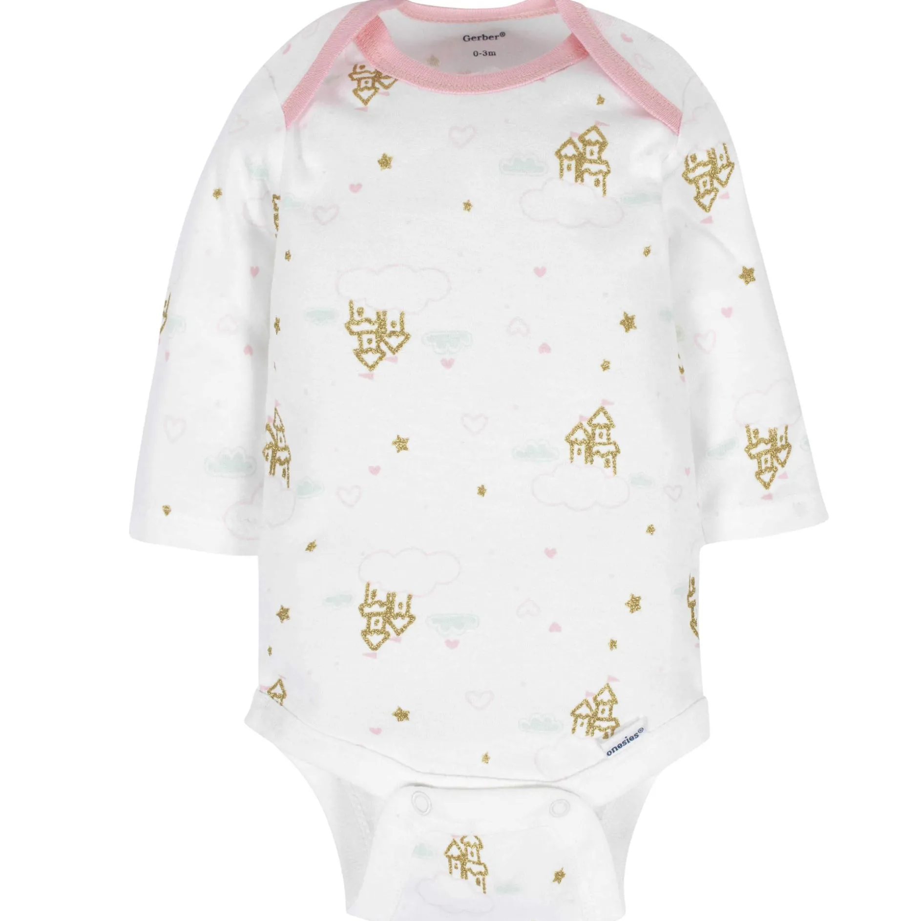 6-Pack Baby Girls Castle Long Sleeve Onesies® Bodysuits
