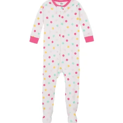 2-Pack Baby Girls Cats Snug Fit Footed Cotton Pajamas, 0-3M
