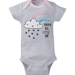 8-Pack Baby Girls Clouds Short-Sleeve Onesies® Bodysuits