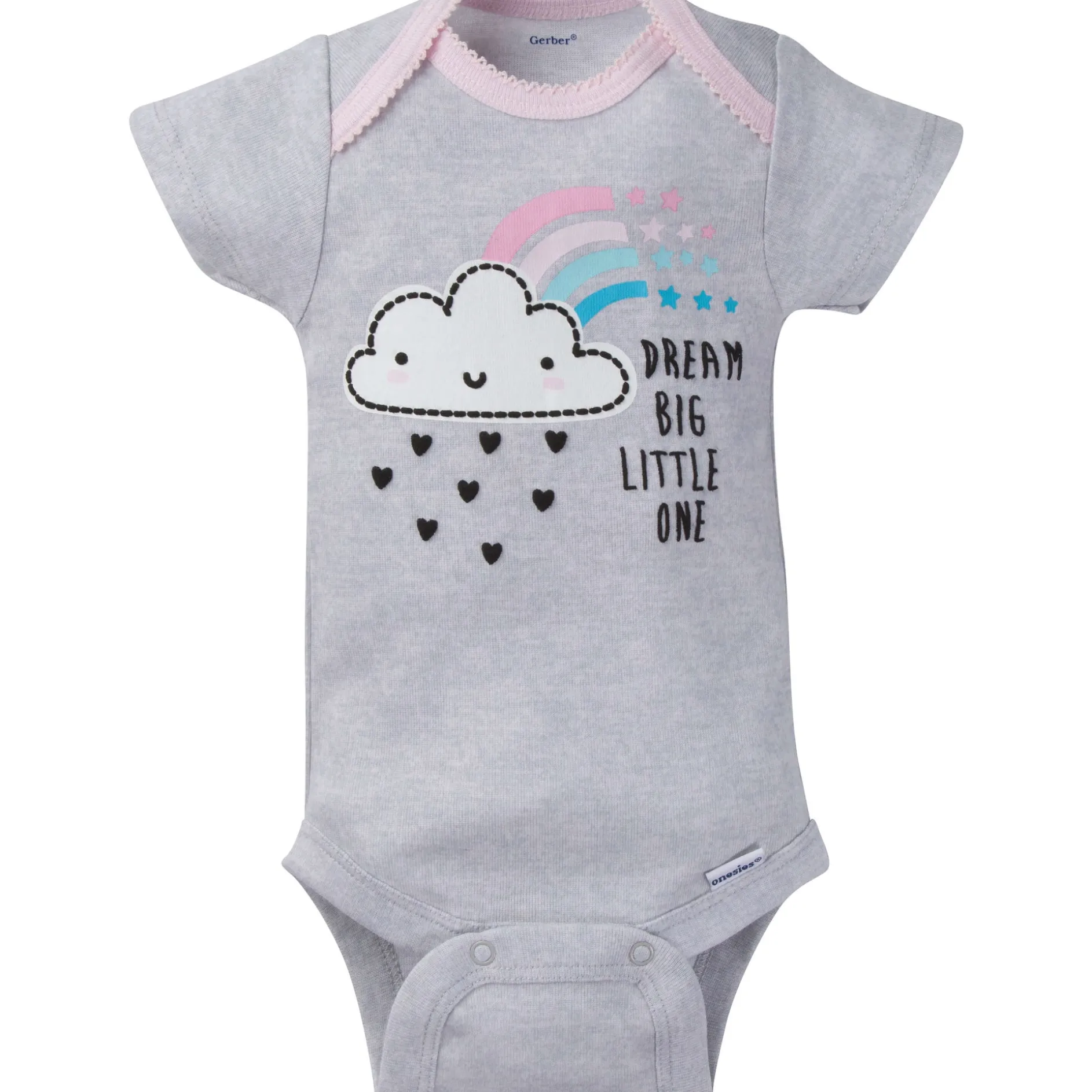 8-Pack Baby Girls Clouds Short-Sleeve Onesies® Bodysuits