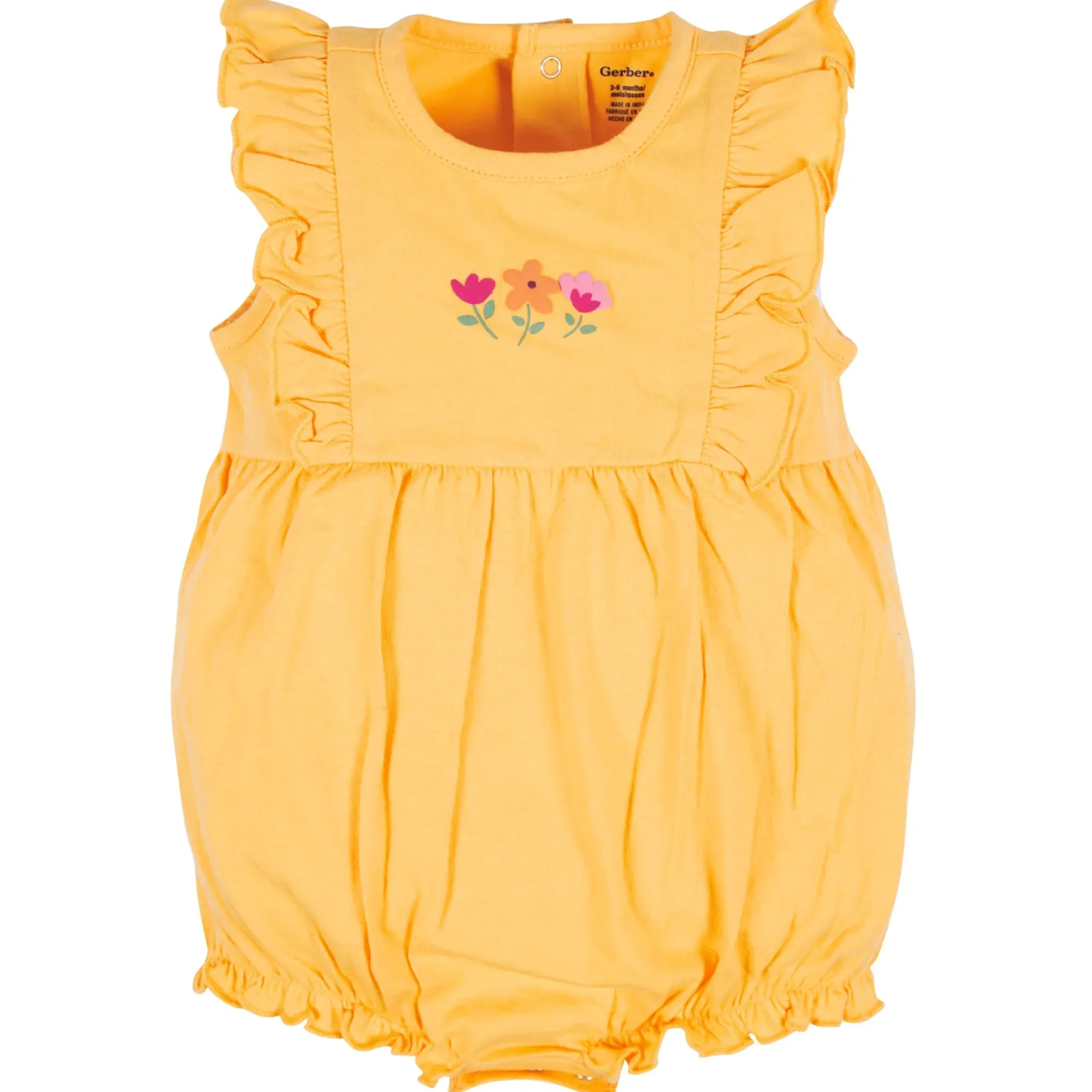 3-Pack Baby Girls Floral Fox Rompers