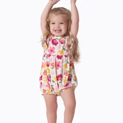 3-Pack Baby Girls Floral Fox Rompers