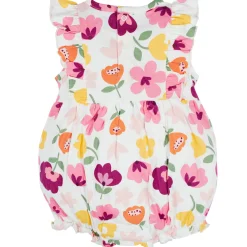 3-Pack Baby Girls Floral Fox Rompers