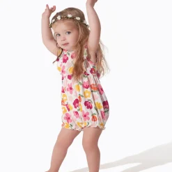 3-Pack Baby Girls Floral Fox Rompers