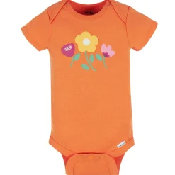 8-Pack Baby Girls Floral Fox Short Sleeve Onesies® Bodysuits