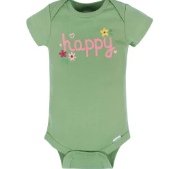 8-Pack Baby Girls Floral Fox Short Sleeve Onesies® Bodysuits