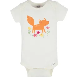 8-Pack Baby Girls Floral Fox Short Sleeve Onesies® Bodysuits