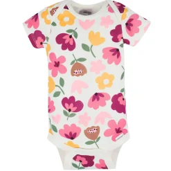 8-Pack Baby Girls Floral Fox Short Sleeve Onesies® Bodysuits