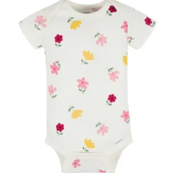 8-Pack Baby Girls Floral Fox Short Sleeve Onesies® Bodysuits