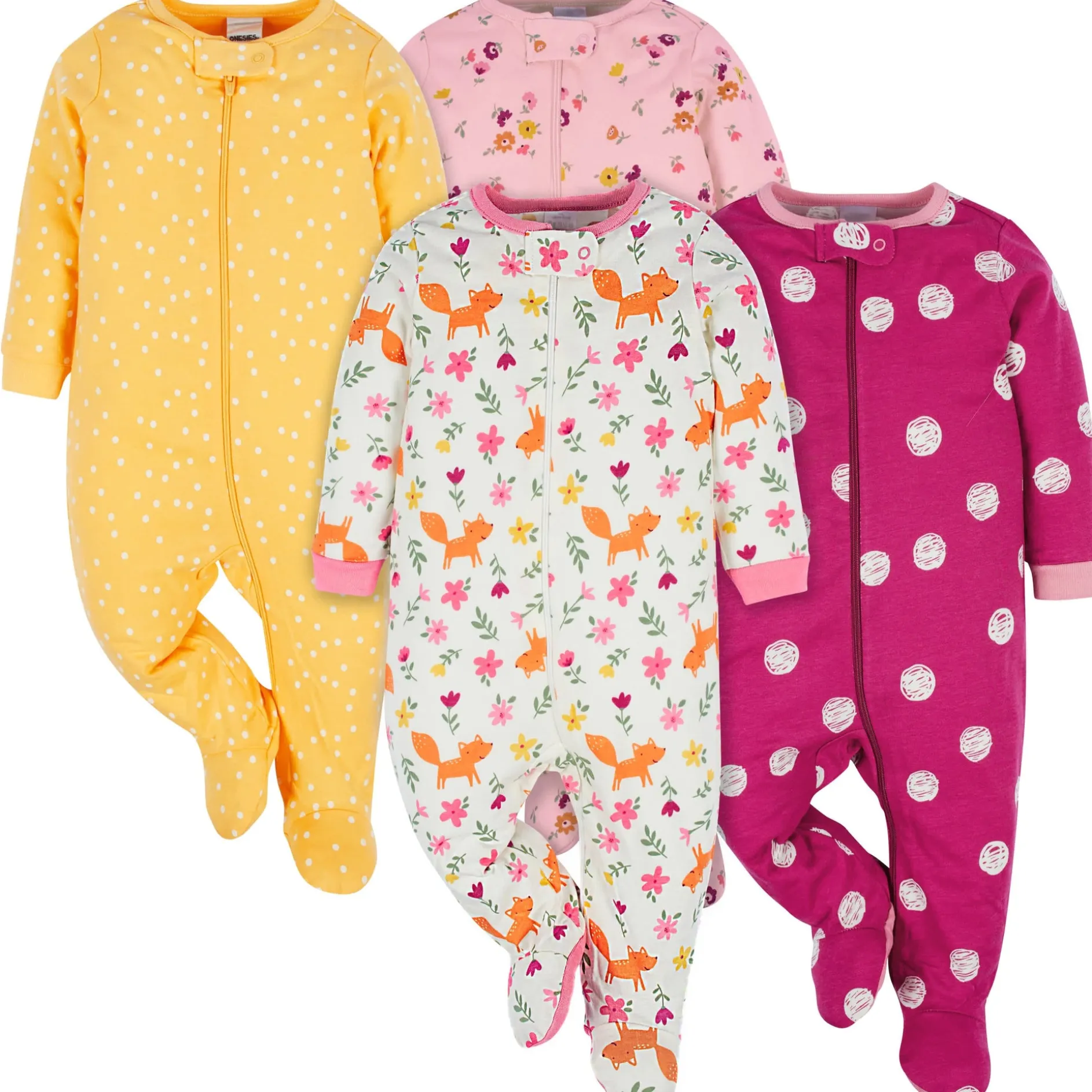 4-Pack Baby Girls Floral Fox Sleep 'N Plays