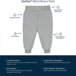 4-Pack Baby Girls Floral Microfleece Pants
